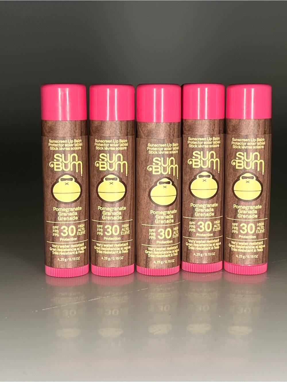 Sun Bum SPF 30 Sunscreen Lip Balm Pomegranate Lot Of 5